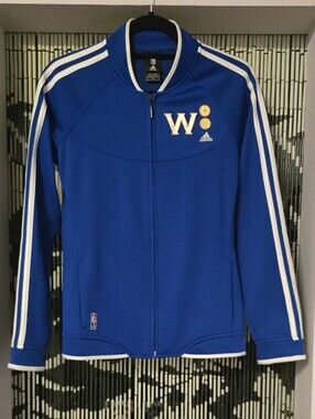 adidas x NBA Golden State Warriors Women's Royal Blue Full-Zip Varsity Jacket S